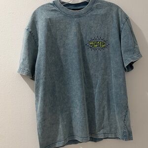 Blue Graphic T-Shirt Deus Evustoms Blackhile tee